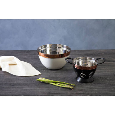 Orsina Prescott Small Charcoal and Copper Colander | Berry Strainer