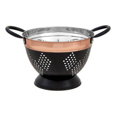 Orsina Prescott Medium Charcoal and Copper Colander Pasta Strainer