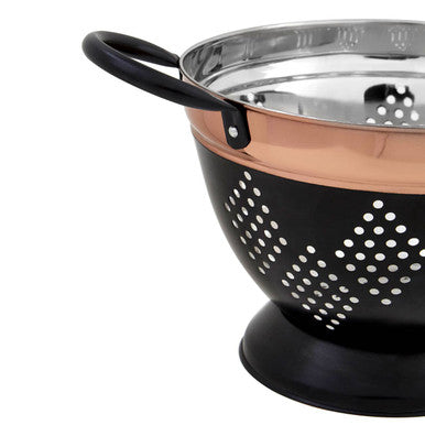 Orsina Prescott Medium Charcoal and Copper Colander Pasta Strainer