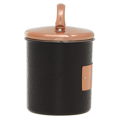 Orsina Prescott Tea Canister – Black Metal Kitchen Storage with Lid