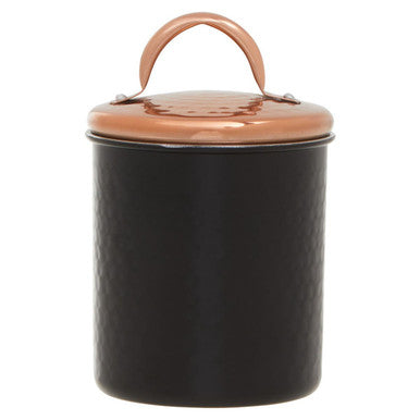 Orsina Prescott Tea Canister – Black Metal Kitchen Storage with Lid