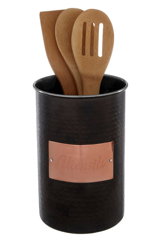 Orsina Prescott Utensil Holder – Black Metal Kitchen Tool Organizer