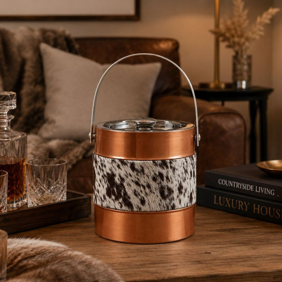 Orsina Albany Ice Bucket – Insulated Copper-Gold Barware with Lid
