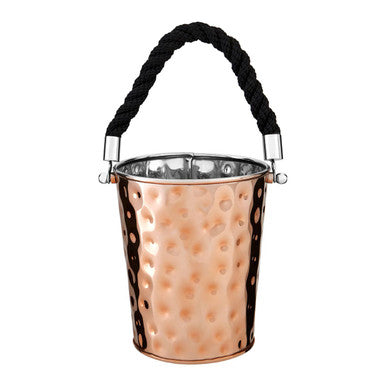 Orsina Miressa Small Copper Finish Ice Bucket with Rope Handle