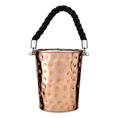 Orsina Miressa Small Copper Finish Ice Bucket with Rope Handle