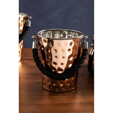 Orsina Miressa Small Copper Finish Ice Bucket with Rope Handle
