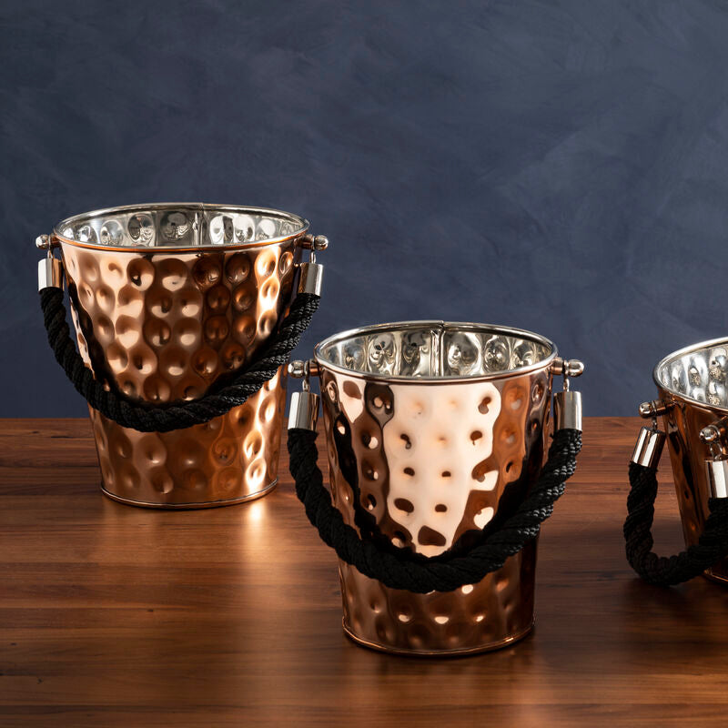Orsina Miressa Copper Party Bucket – Medium Wine Chiller with Rope Handle