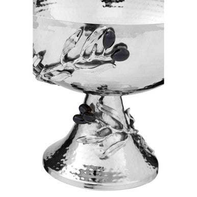 Orsina Miressa Grapes Fruit Bowl – Hammered Metal Pedestal Bowl