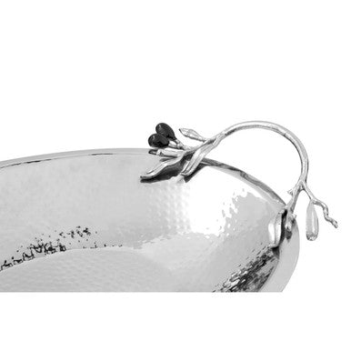 Orsina Miressa Grapes Serving Dish – Hammered Stainless Steel Oval Platter