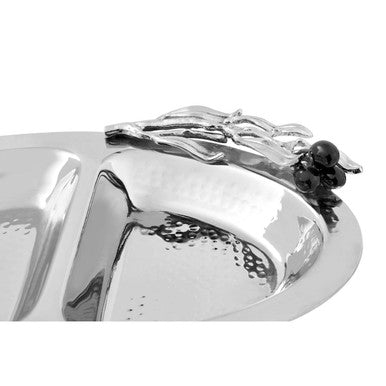 Orsina Miressa 2-Section Serving Dish – Silver Divided Server