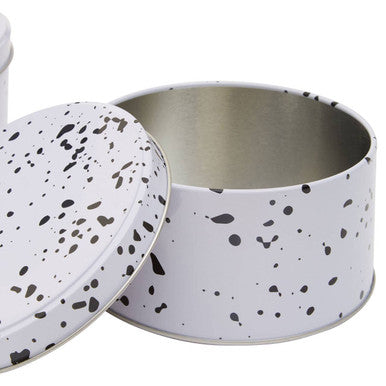 Orsina Speckled Cake Storage Tins – Set of 3 Round Nesting Food Tins
