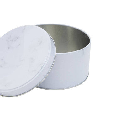 Orsina White Marble Effect Storage Tins | Set of 3 Kitchen Canisters