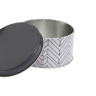 Orsina Paice Set of 3 Urban Storage Tins | Monochrome Chevron Canisters
