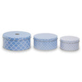 Orsina Kensington Storage Tins – Set of 3 Blue & White Metal Canisters