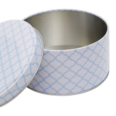 Orsina Kensington Storage Tins – Set of 3 Blue & White Metal Canisters