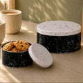 Orsina Paice Monochrome Kitchen Storage Tins – Set of 3 Round Canisters