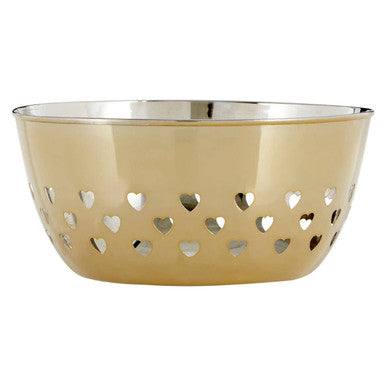 Orsina Hollis Hearts Gold Decorative Fruit Bowl – Heart Cutout Design