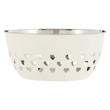 Orsina Hollis Hearts Ivory Decorative Bowl – Modern Ceramic Fruit Bowl