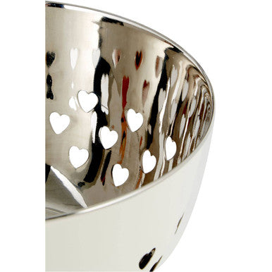 Orsina Hollis Hearts Ivory Decorative Bowl – Modern Ceramic Fruit Bowl