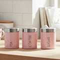 Orsina Liberty Light Pink Enamel Canisters – Kitchen Storage Set