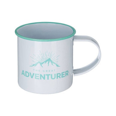 Orsina Adventurer 350ml Ceramic Coffee Mug | White Graphic Design