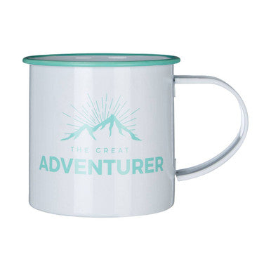 Orsina Adventurer 350ml Ceramic Coffee Mug | White Graphic Design