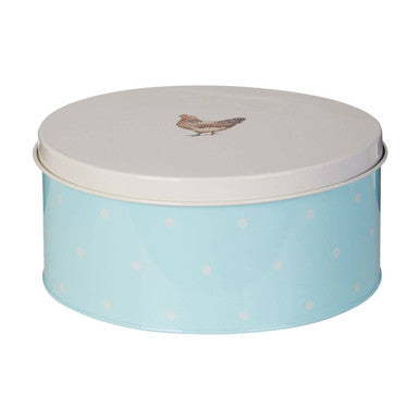 Orsina Mrs Henderson Round Cake Tins – Set of 2 Blue & White Metal Tins