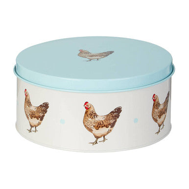 Orsina Mrs Henderson Round Cake Tins – Set of 2 Blue & White Metal Tins