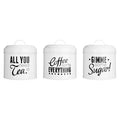 Orsina Pun and Games Set of 3 Round Tea Coffee Sugar Canisters