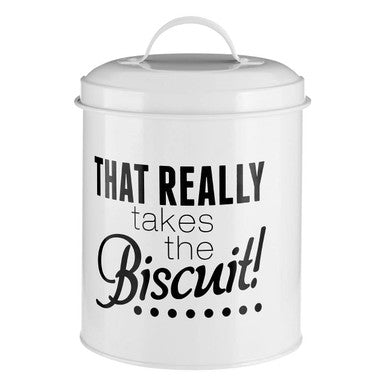 Orsina White Biscuit Canister – Airtight Kitchen Storage Jar