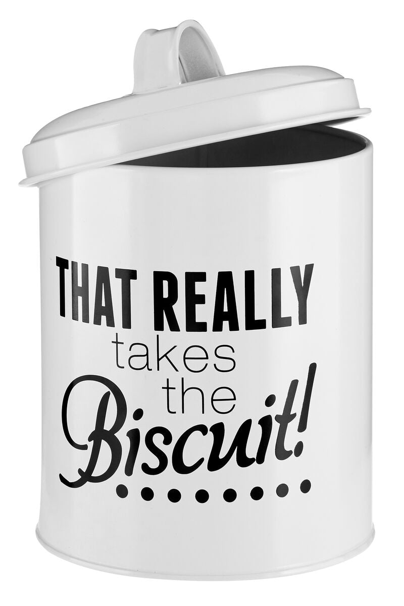 Orsina White Biscuit Canister – Airtight Kitchen Storage Jar