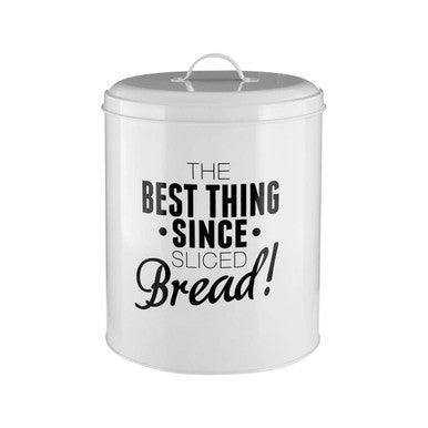 Orsina Pun and Games Bread Bin – White Metal Kitchen Storage Box