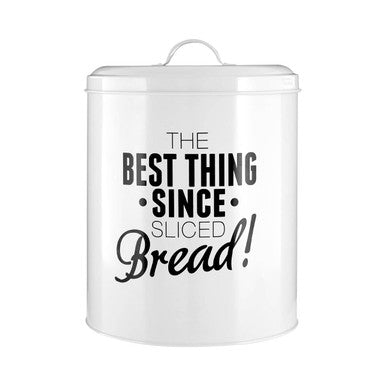 Orsina Pun and Games Bread Bin – White Metal Kitchen Storage Box