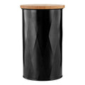 Orsina Rhombus Black Medium Storage Canister with Airtight Bamboo Lid