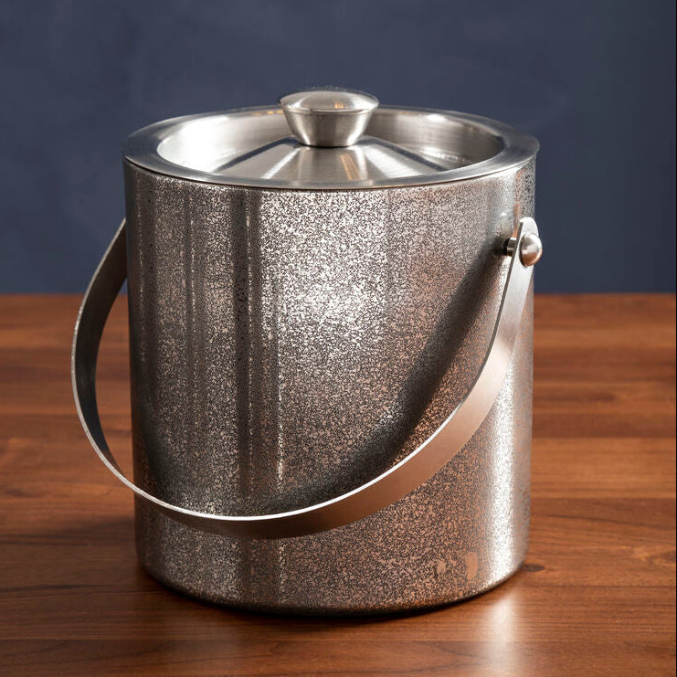 Orsina Glitter Effect Ice Bucket with Lid and Handle – Sparkling Barware