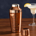 Orsina Rose Gold Cocktail Shaker with Etched Recipes – 9 Drink Guides