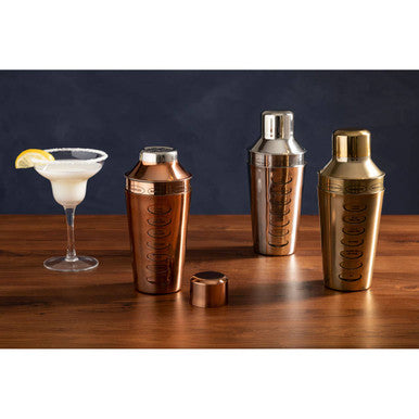 Orsina Rose Gold Cocktail Shaker with Etched Recipes – 9 Drink Guides