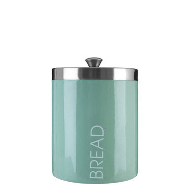 Orsina Liberty Pistachio Enamel Bread Bin with Satin Steel Lid