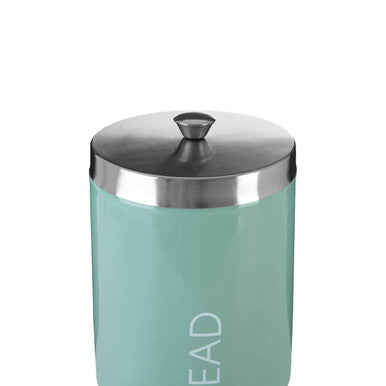 Orsina Liberty Pistachio Enamel Bread Bin with Satin Steel Lid