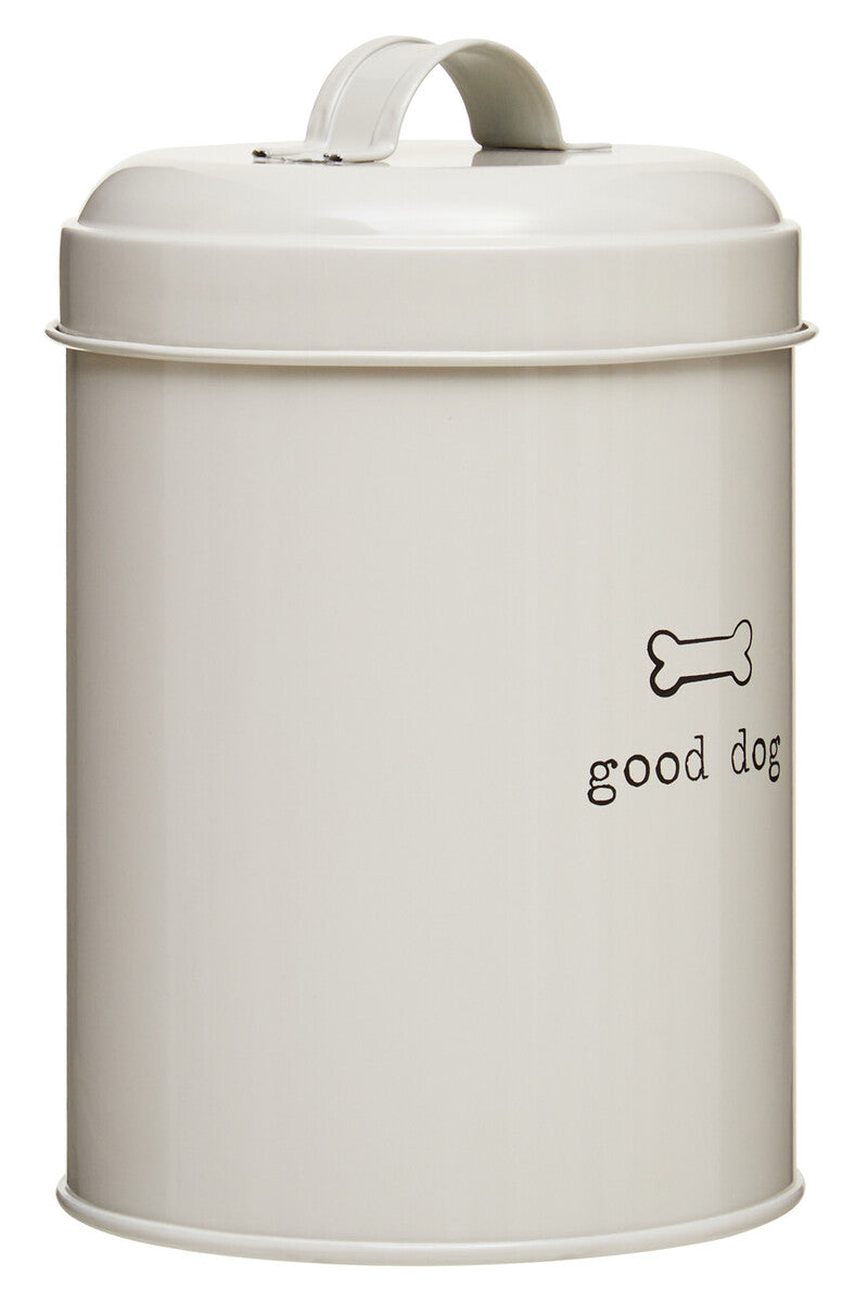 Orsina Grey Dog Food Storage Canister – Galvanised Steel Kibble Bin