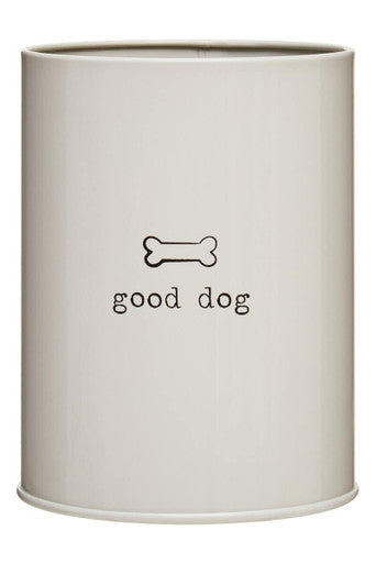 Orsina Grey Dog Food Storage Canister – Galvanised Steel Kibble Bin