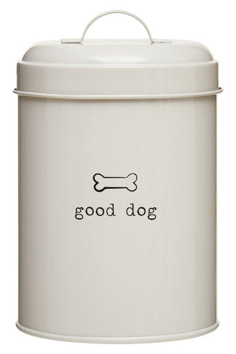 Orsina Grey Dog Food Storage Canister – Galvanised Steel Kibble Bin