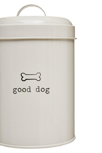 Orsina Grey Dog Food Storage Canister – Galvanised Steel Kibble Bin