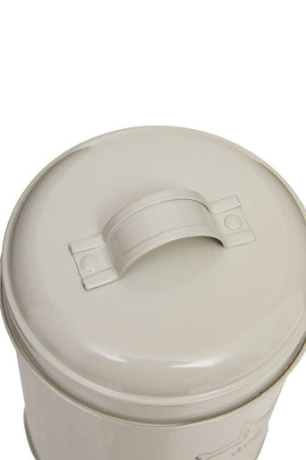Orsina Grey Dog Food Storage Canister – Galvanised Steel Kibble Bin