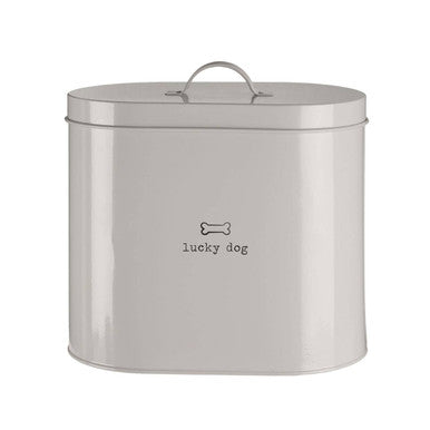 Orsina Lucky Dog Food Storage Bin with Scoop - 6.5L Grey Airtight Container