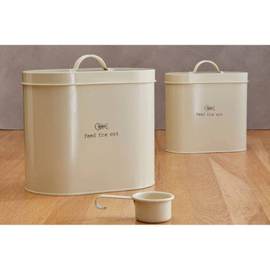 Orsina Adore Pets Cat Food Storage Bin with Scoop, Cream - 6.5L