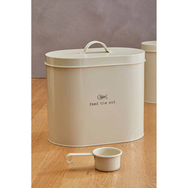 Orsina Adore Pets Cat Food Storage Bin with Scoop, Cream - 6.5L