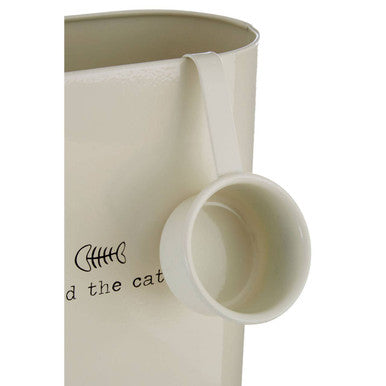 Orsina Adore Pets Cat Food Storage Bin with Scoop, Cream - 6.5L