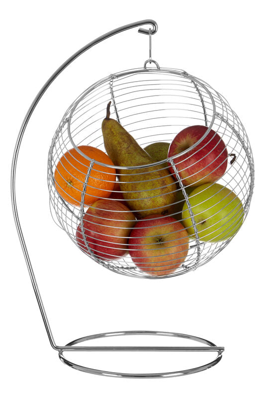 Orsina Emery Hanging Fruit Basket – 2-Tier Chrome Wire Kitchen Storage