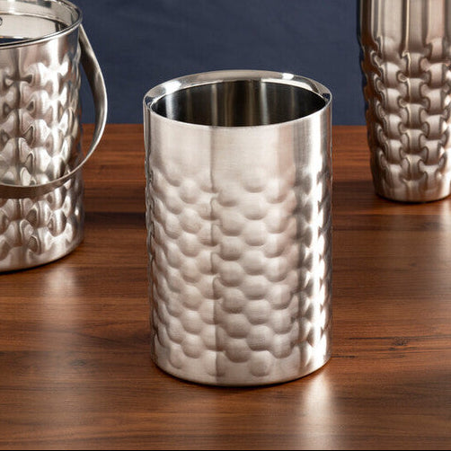Orsina Honey Bee Wine Cooler | Double-Walled Silver Honeycomb Design